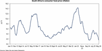 South Africa's Food Inflation Hits 17-Month Low on Ample Supply